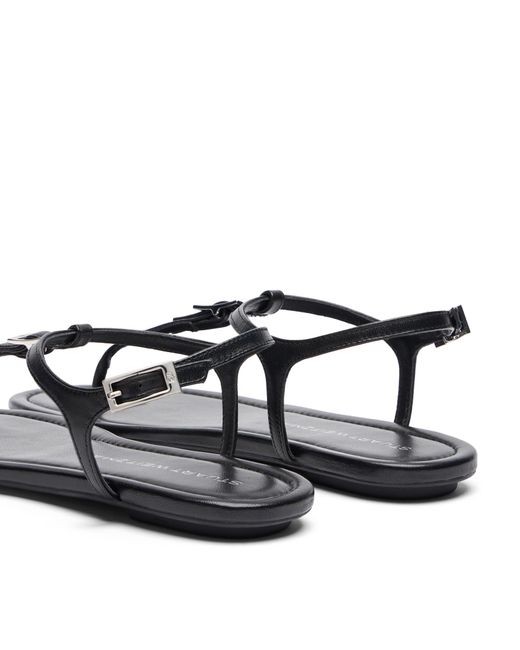 Stuart Weitzman Black Georgie T-Strap