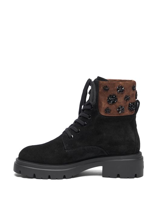 Stuart Weitzman Black Hudson Lace-Up Bootie