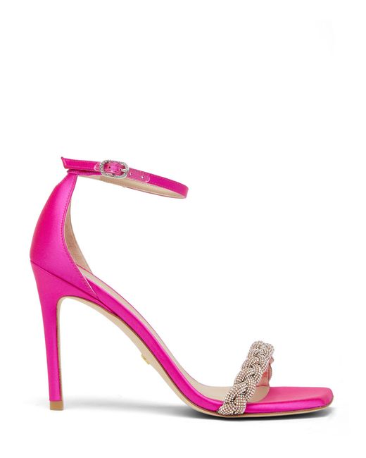 Stuart Weitzman Pink Nudistcurve 100 Highshine Sandal