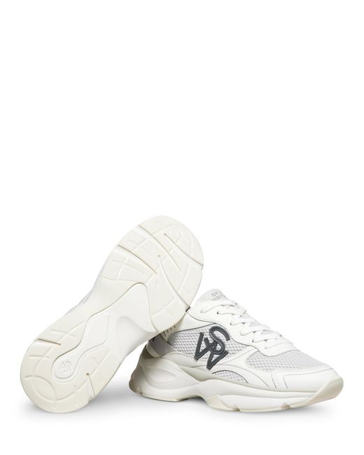 Stuart Weitzman White Sw Trainer, Sneakers, , Mesh/Calf Leather