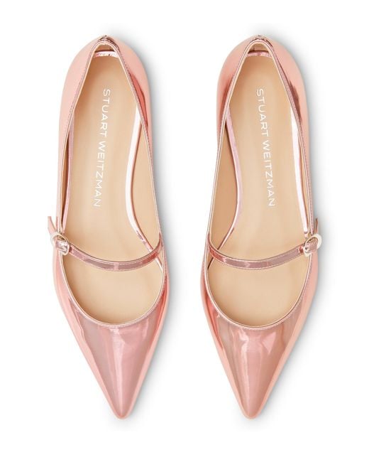 Stuart Weitzman Pink Emilia Mary Jane Flat