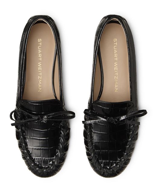 Stuart Weitzman Black Britt Bow Loafer