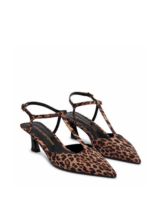 Stuart Weitzman Brown Vinnie T-Strap Pump