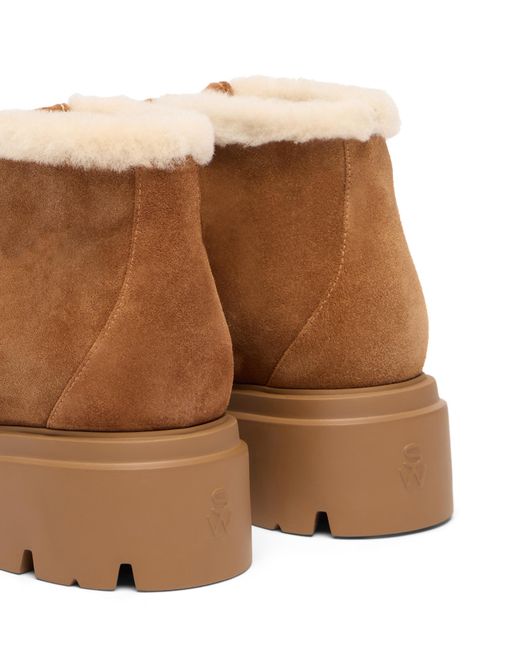 Stuart Weitzman Brown Hudson Shearling Chukka