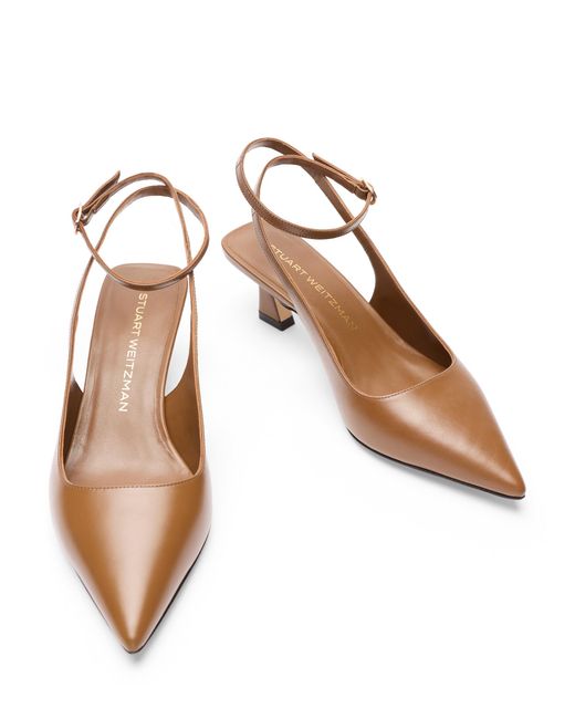 Stuart Weitzman Brown Vinnie 50 Strap Pump