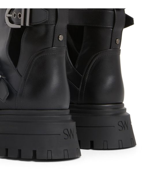 Stuart Weitzman Black Maverick Bedford Moto Bootie
