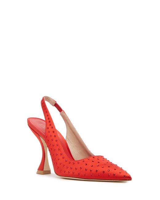 Stuart Weitzman Red Glam Xcurve 100 Slingback