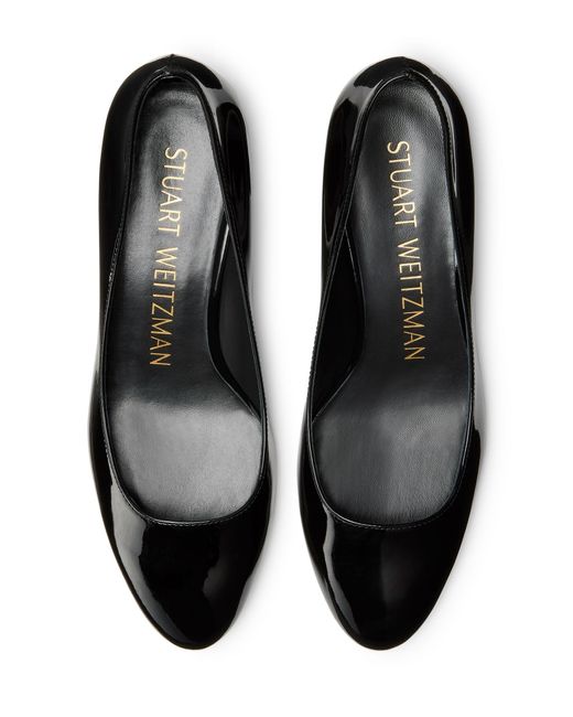 Stuart Weitzman Black Vivienne 35 Pump, Pumps, , Patent