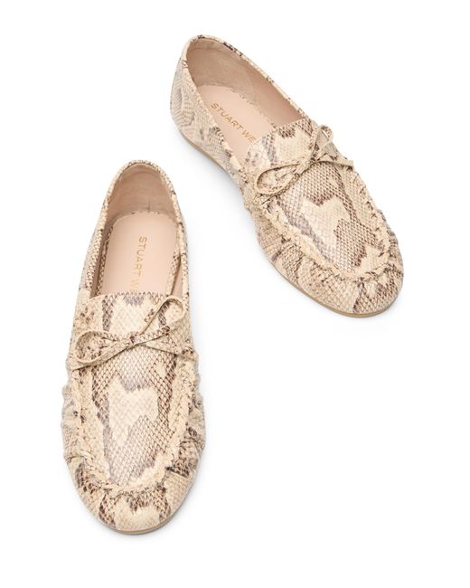 Stuart Weitzman Natural Britt Bow Loafer