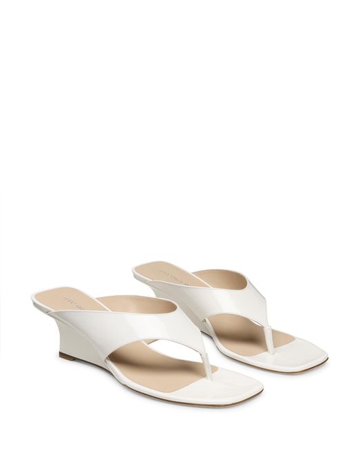 Stuart Weitzman White Vinnie Wedge Thong 50