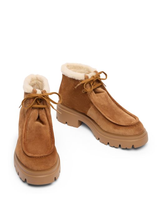 Stuart Weitzman Brown Hudson Shearling Chukka