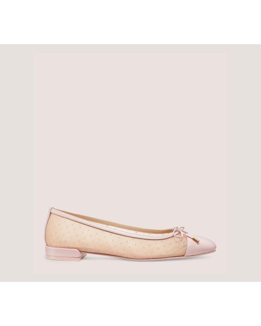 Stuart Weitzman Pink Sleek Bow Flats & Loafers