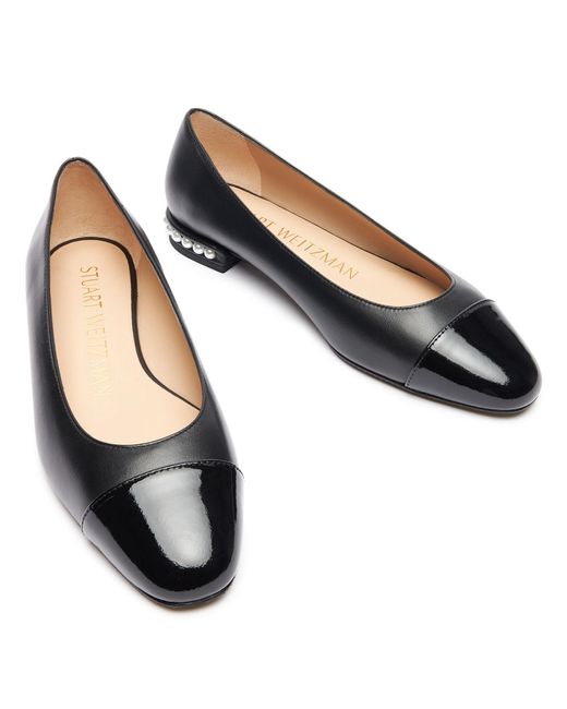 Stuart Weitzman Black Pearl Flat, Flats And Loafers, , Smooth Calf