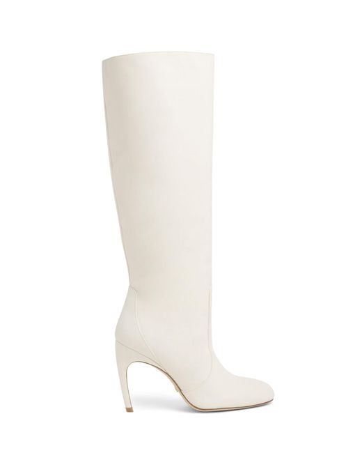Stuart Weitzman White , LUXECURVE 100 SLOUCH BOOT, Last chance,