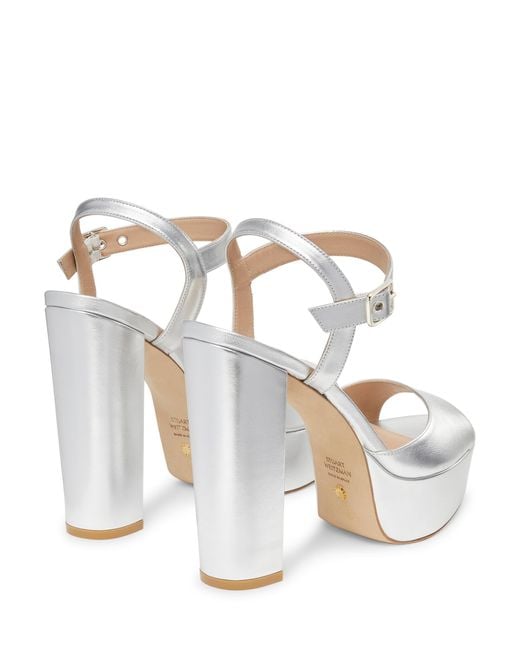 Stuart Weitzman White Ryder 95 Platform Sandal