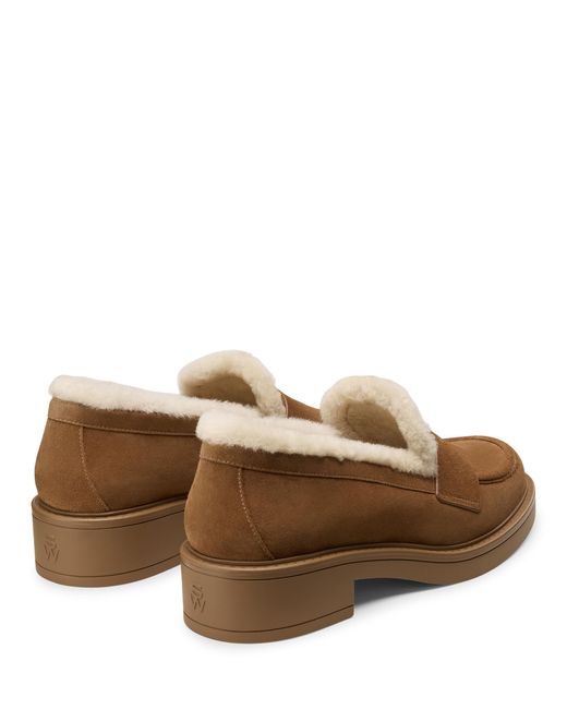 Stuart Weitzman Brown Celia Lite Shearling Loafer