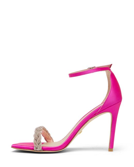 Stuart Weitzman Pink Nudistcurve 100 Highshine Sandal