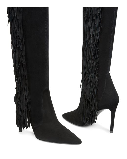 Stuart Weitzman Black Ultrastuart Fringe 100 Boot