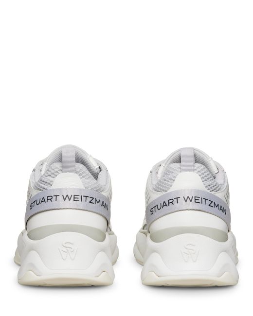 Stuart Weitzman White Sw Trainer, Sneakers, , Mesh/Calf Leather