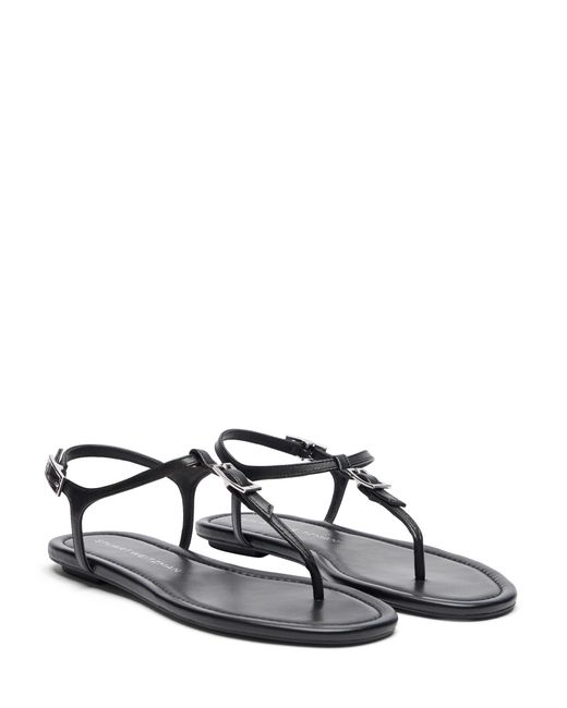 Stuart Weitzman Black Georgie T-Strap