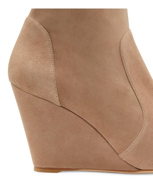 Stuart Weitzman Brown Stuart Wedge 85 Sock Bootie