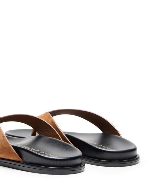 Stuart Weitzman Brown Marykate Thong Sandal