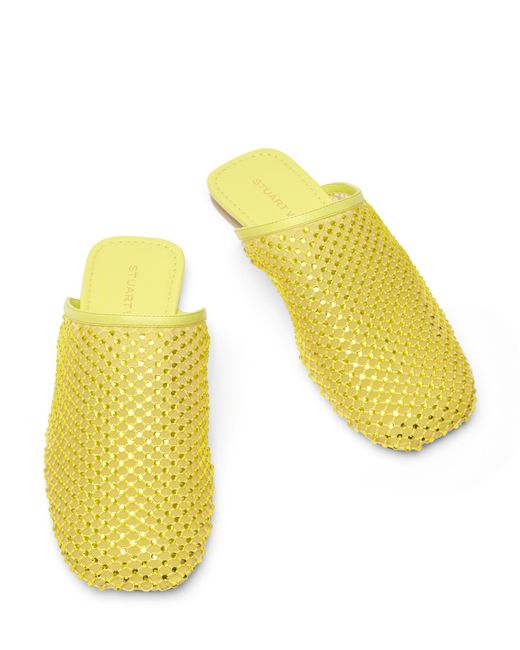 Stuart Weitzman Yellow Bareitall Shine Mule