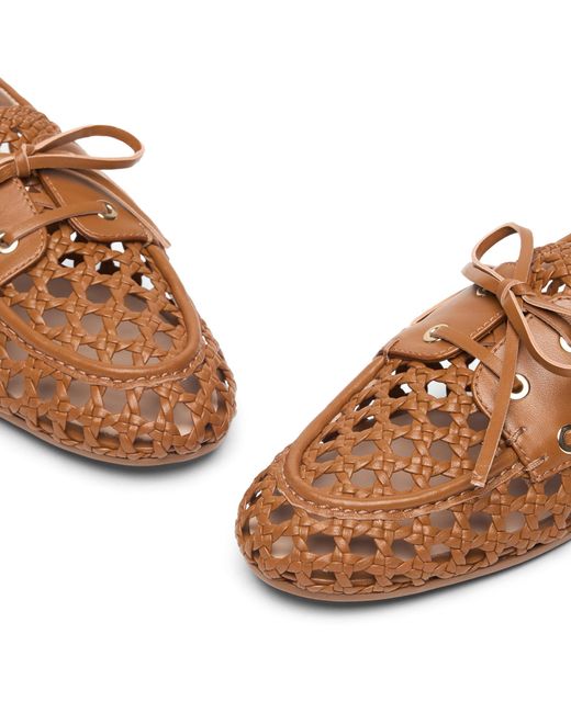 Stuart Weitzman Brown Tinsley Woven Moccasin