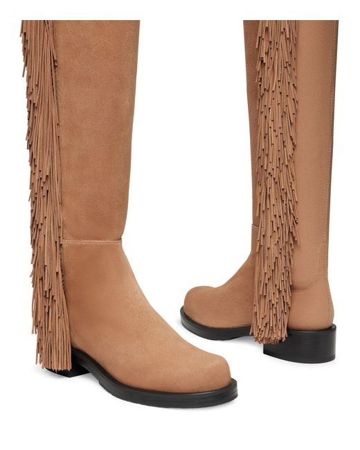 Stuart Weitzman Brown , 5050 Bold Fringe Boot, Boots And Booties,