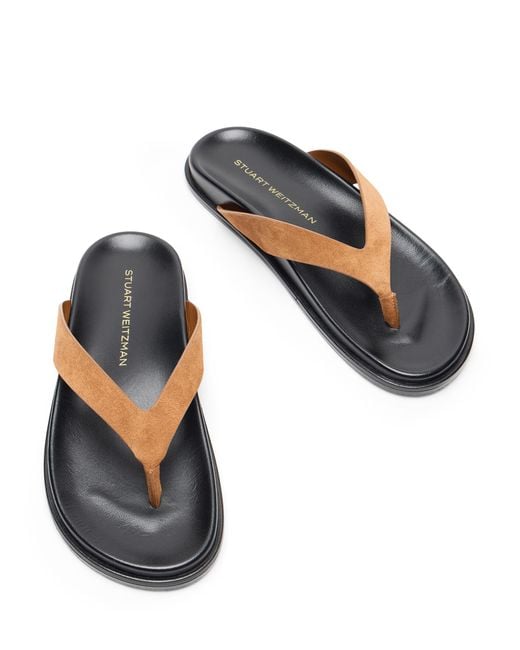 Stuart Weitzman Brown Marykate Thong Sandal
