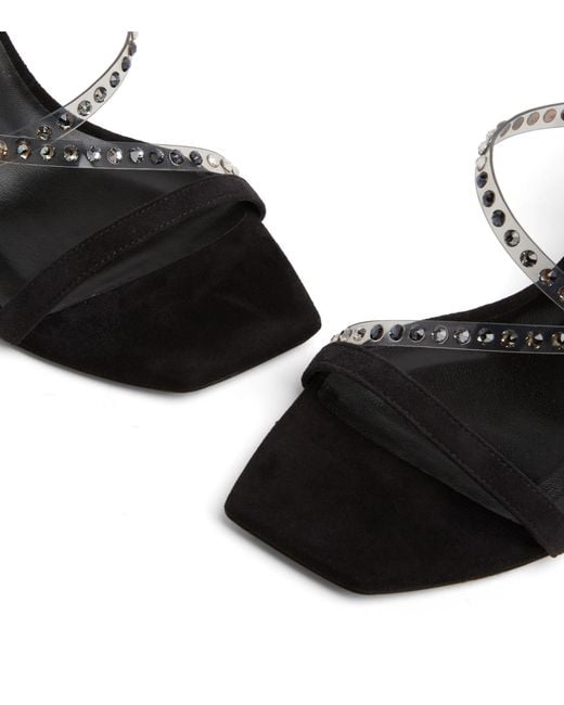 Stuart Weitzman Black Strapeze Crystal 85 Slide