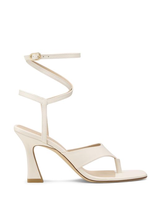 Stuart Weitzman White Vinnie Wrap Thong 85