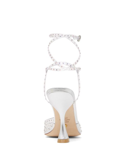 Stuart Weitzman White Glam Xcurve 100 Wrap Pump