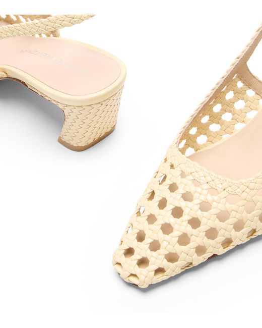 Stuart Weitzman Natural Stassi Woven Slingback 50