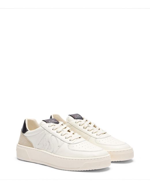 Stuart Weitzman White Sw Courtside Monogram Sneaker, Sneakers, Butter/Glaze/, Calf/Suede/Metallic Leather