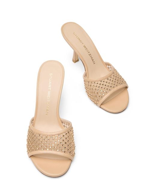 Stuart Weitzman Natural Bareitall Shine Sandal 85