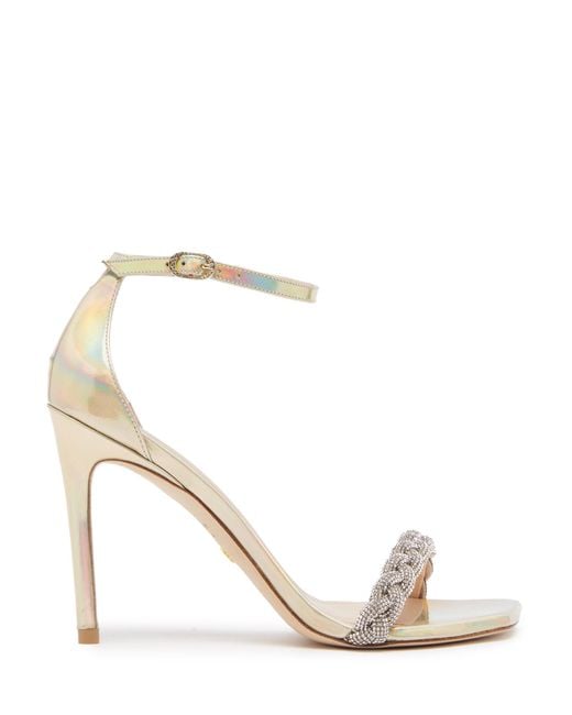 Stuart Weitzman Metallic Nudistcurve 100 Highshine Sandal