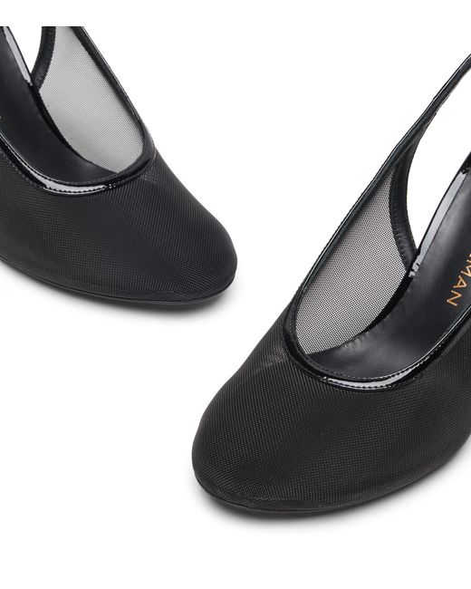 Stuart Weitzman Black Bareitall Slingback 85