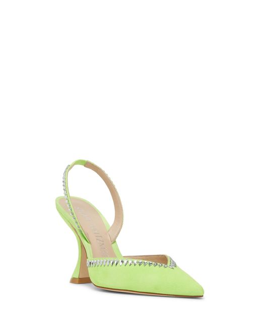 Stuart Weitzman Green Gemcut Xcurve 100 Slingback Pump