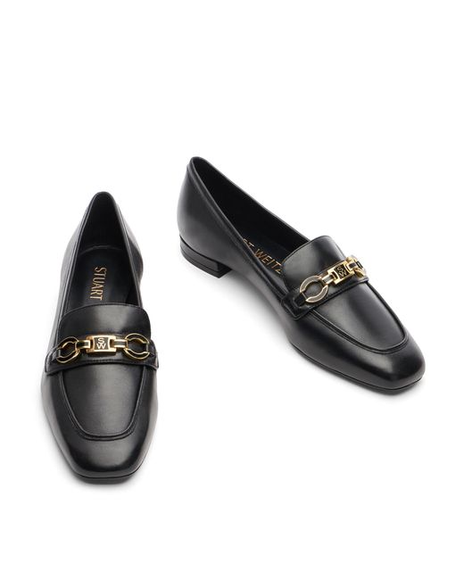 Stuart Weitzman Black , Sw Signature Square Loafer, Flats And Loafers,