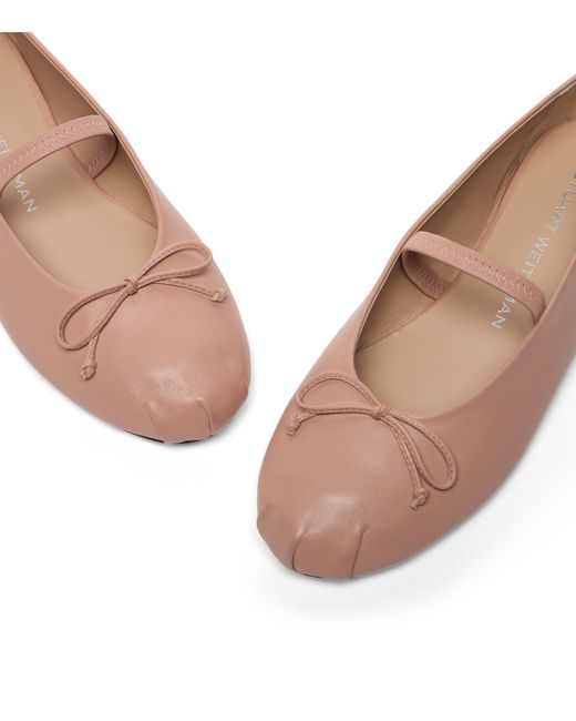 Stuart Weitzman Brown Prima Bow Ballet Mary Jane