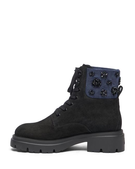Stuart Weitzman Black Hudson Lace-Up Bootie