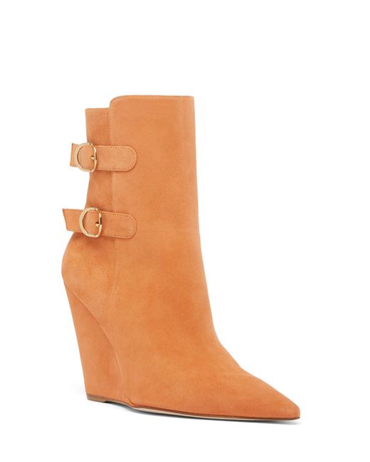 Stuart Weitzman Brown Saloon 100 Wedge Bootie