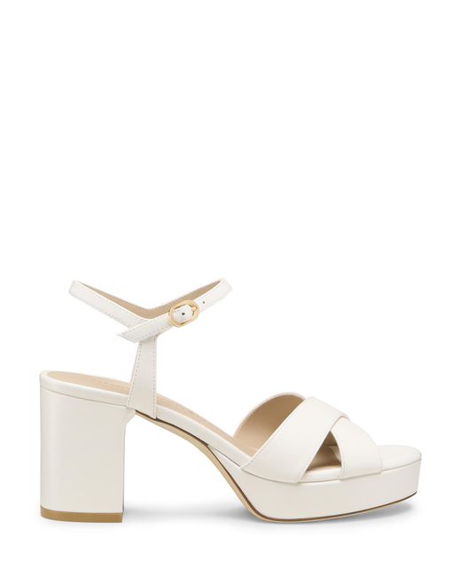 Stuart Weitzman White Dayna Platform 80
