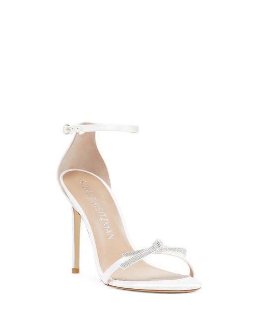 Stuart Weitzman White Nudist Sw Bow 100 Sandal