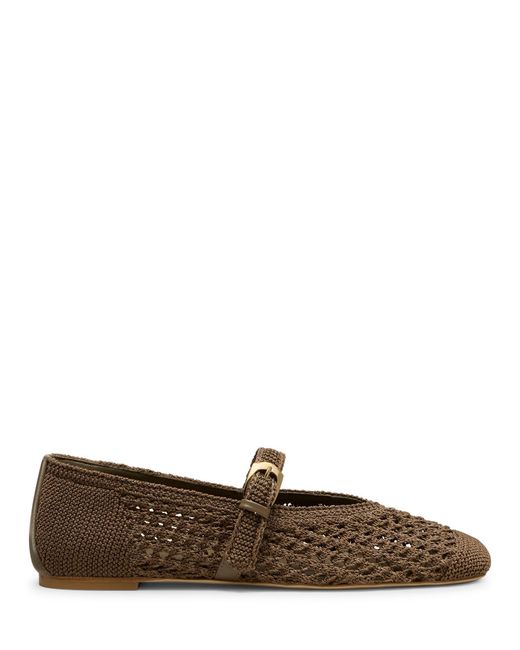 Stuart Weitzman Brown Leora Mary Jane Flat