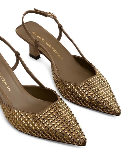 Stuart Weitzman Natural Vinnie Radiant Slingback 50