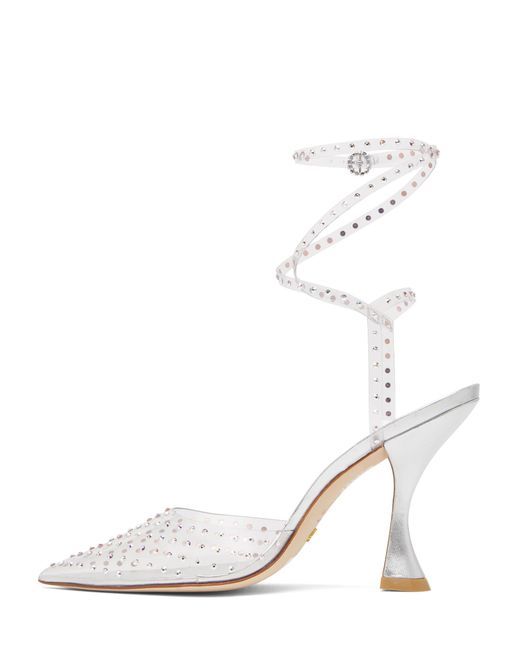 Stuart Weitzman White Glam Xcurve 100 Wrap Pump