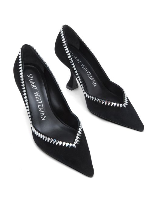 Stuart Weitzman Black Gemcut Xcurve 85 Pump