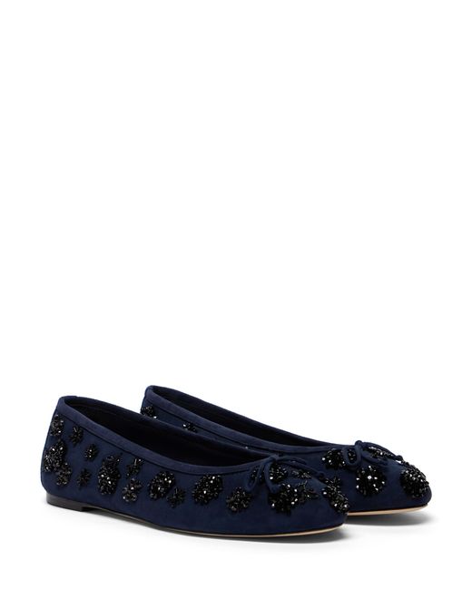 Stuart Weitzman Blue Prima Bow Ballet
